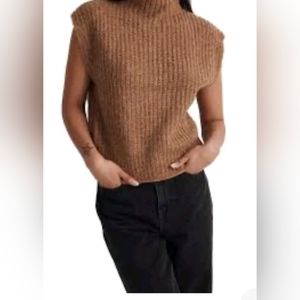 Madewell Women's Stimpson Sweater Vest Wool Blend Brown NH938 Sz M